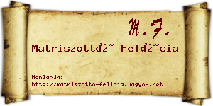Matriszottó Felícia névjegykártya